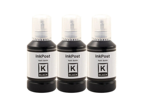 Compatible Epson Ecotank – Bouteille d’encre pigmentée, 3 noirs
