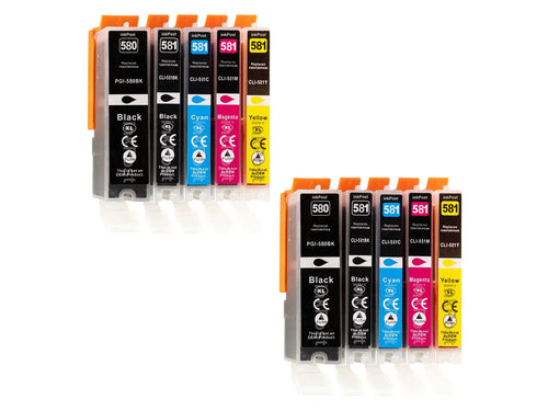 Compatible PGI-580/CLI-581XXL Canon Ink Cartridges – 2 Multipacks