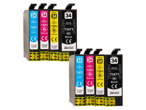 Compatible 34XL Epson Ink Cartridges – 2 Multipacks