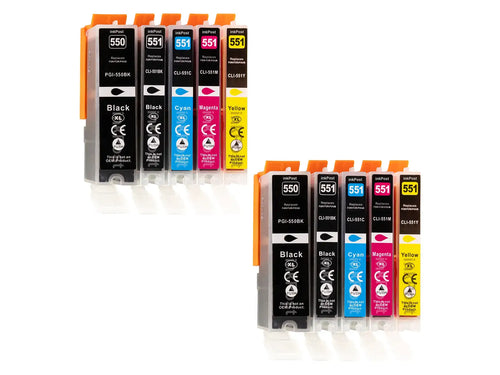 PGI-550/CLI-551XL Cartouches d’encre compatibles Canon – 2 packs multiples